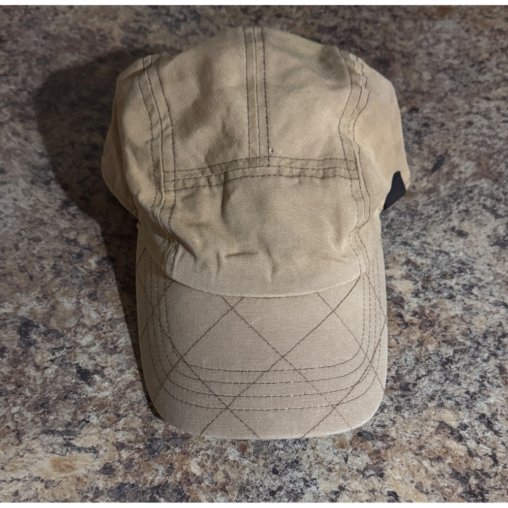 Eddie Bauer 5 Panel Camper Hat Mens OSFM Tan Gorpcore Waxed Cotton Cap